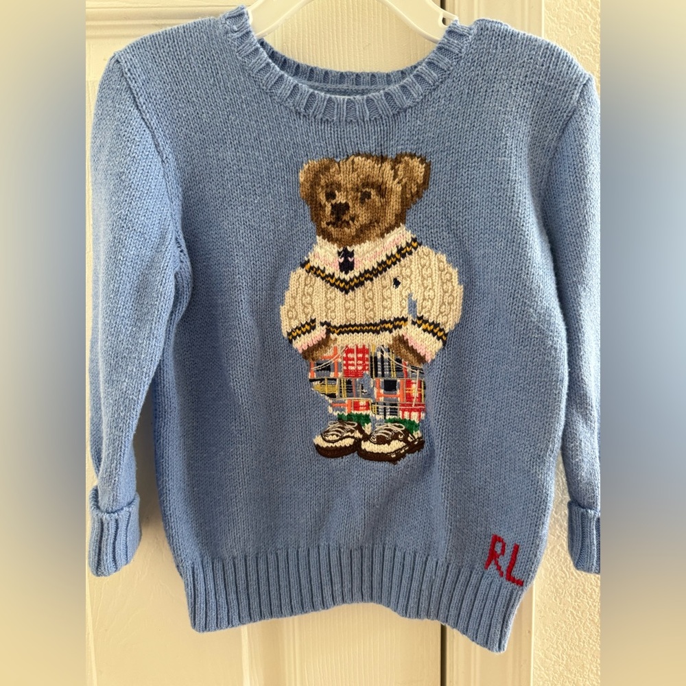 Ralph Lauren Kids Polo Bear knit sweater